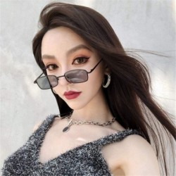 Square Women Small Rectangle Full Frame Jelly Sunglasses Integrated Candy Color Glasses - Red - C6196R6XTTD $7.16