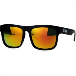 Wayfarer Mirrored Color Mirror Lens Horned Horn Rim Sport Sunglasses - Orange - C912EO5PEN1 $20.94