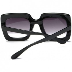Semi-rimless Women Sunglasses Crystal Brand Designer Oversized Square Sunglasses - C1 - CB18CQIN7MD $18.57