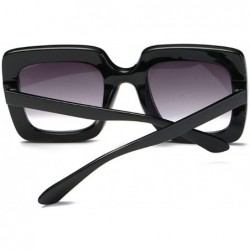 Semi-rimless Women Sunglasses Crystal Brand Designer Oversized Square Sunglasses - C1 - CB18CQIN7MD $10.61