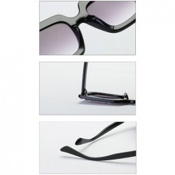 Semi-rimless Women Sunglasses Crystal Brand Designer Oversized Square Sunglasses - C1 - CB18CQIN7MD $18.57