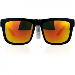 Wayfarer Mirrored Color Mirror Lens Horned Horn Rim Sport Sunglasses - Orange - C912EO5PEN1 $7.94