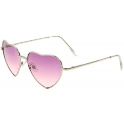 Butterfly Oceanic Color Heart Shaped Metal Sunglasses - Purple - CR1903S8R70 $12.24