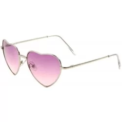 Butterfly Oceanic Color Heart Shaped Metal Sunglasses - Purple - CR1903S8R70 $27.37