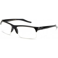 Square Newbee Fashion-"Slim Rivera" Half Frame Spring Temple Reading Glasses - Black - C9127DQ4A2D $8.90