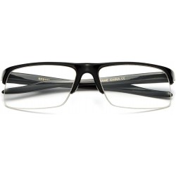 Square Newbee Fashion-"Slim Rivera" Half Frame Spring Temple Reading Glasses - Black - C9127DQ4A2D $8.90