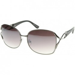 Oversized Urban Fashion Rectangular Aviator Wired Sunglasses S61NG9434 - Black - CG183KTUITA $18.22