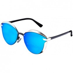 Cat Eye Polarized Luxury Fashion Cat Eye Sunscreen Retro Brand Designer UV Sunglasses - Blue - CF18WG2Z9DT $18.93