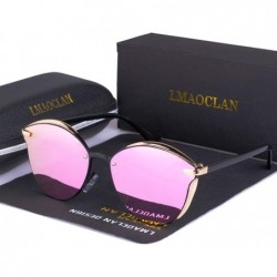 Cat Eye Polarized Luxury Fashion Cat Eye Sunscreen Retro Brand Designer UV Sunglasses - Blue - CF18WG2Z9DT $18.93