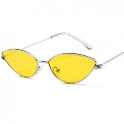 Aviator Cute Sexy Ladies Cat Eye Sunglasses Women Metal Frame 2019 Fashion Vintage Red - Yellow - C718YKTZAGT $17.64