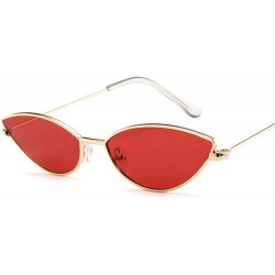 Aviator Cute Sexy Ladies Cat Eye Sunglasses Women Metal Frame 2019 Fashion Vintage Red - Yellow - C718YKTZAGT $11.20