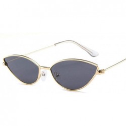 Aviator Cute Sexy Ladies Cat Eye Sunglasses Women Metal Frame 2019 Fashion Vintage Red - Yellow - C718YKTZAGT $11.20