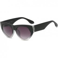 Oversized Women Fashion Retro Vintage Round Cat Eye Designer Sunglasses - Black - CK18I55RW8R $12.29