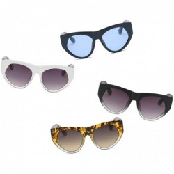 Oversized Women Fashion Retro Vintage Round Cat Eye Designer Sunglasses - Black - CK18I55RW8R $12.29