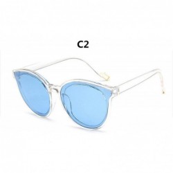 Cat Eye Colour Luxury Top Fashion Cat Eye Glasses Sunglasses Women Blue Sea Sun Oculos De Sol UV400 - C2 - CJ197Y6MCZU $49.08