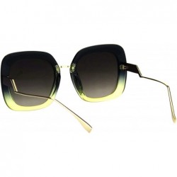 Rectangular Womens Crooked Bolt Arm Mod Thick Plastic Designer Fashion Sunglasses - Black Yellow Brown - C018HK39MYG $13.02