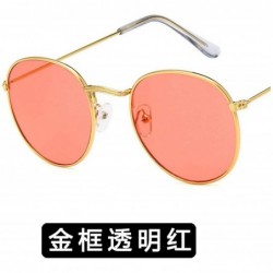 Round Women Small Luxury Mirror Round Retro Eye Sunglasses Metal Frame Tinted Color Lens Sun Glasses - 3 - CX198ZO39KG $69.88
