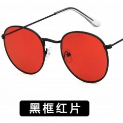Round Women Small Luxury Mirror Round Retro Eye Sunglasses Metal Frame Tinted Color Lens Sun Glasses - 3 - CX198ZO39KG $33.28