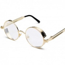 Round Round Steampunk Sunglasses Men Women Luxury Eyewear Mirror Punk Sun Glasses Vintage Female Male Eyeglasses - C6 - CT199...