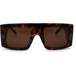 Square Thick Plastic Temple Flat Top Square Rectangular Mob Sunglasses - Tortoise Brown - C51962489RO $15.12