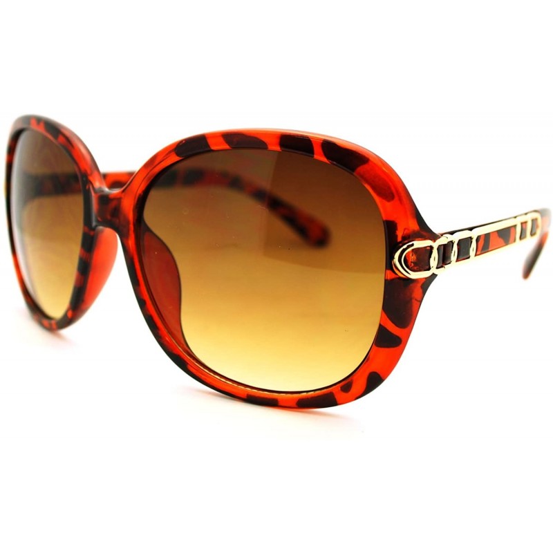 Butterfly Plastic Butterfly Metal Chain Arm Oversized Womens Fashion Sunglasses - Tortoise - CI11L9LEU9N $7.50