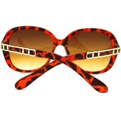Butterfly Plastic Butterfly Metal Chain Arm Oversized Womens Fashion Sunglasses - Tortoise - CI11L9LEU9N $7.50