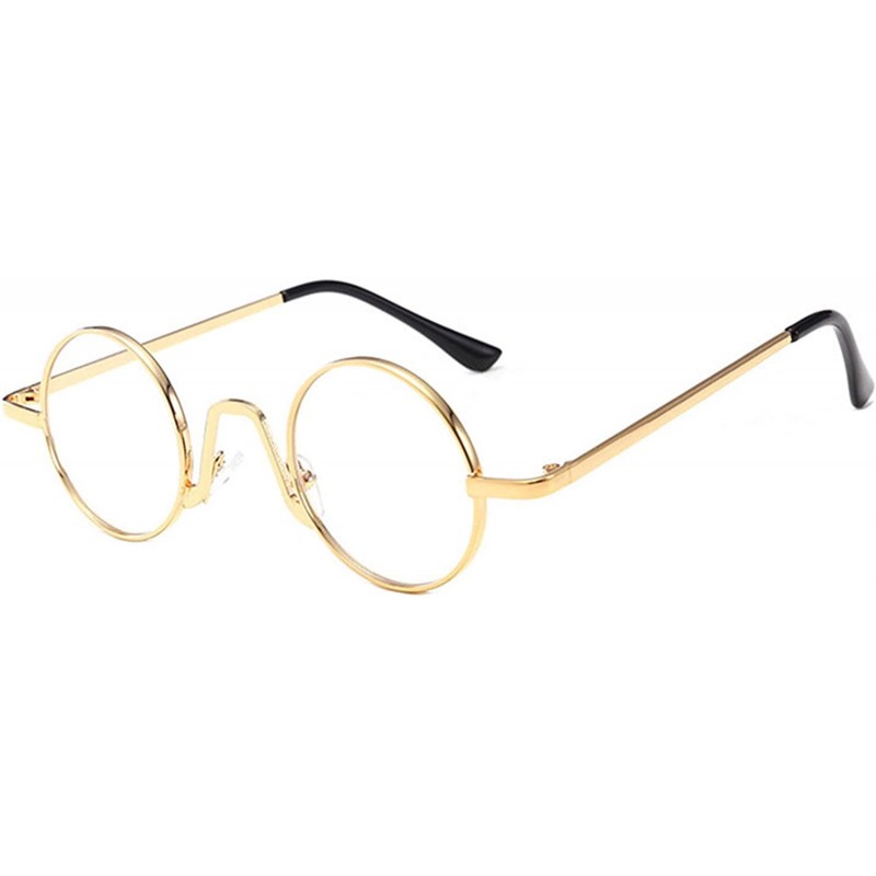 Round Fashion Round Metal Frame Glasses Steampunk Sunglasses1562 - Gold-clear - C518M48XIN2 $13.75