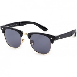 Wayfarer Polarized Modern Black Square Foldable Sunglasses with Case - C1 - CS18TKNCHGH $15.47
