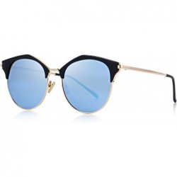 Sport Women Cat Eye Polarized Sunglasses Retro Style Shades UV400 Protection S6503 - Black&blue - CW18DKSDQW2 $27.40