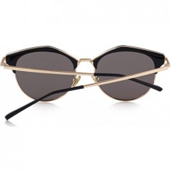 Sport Women Cat Eye Polarized Sunglasses Retro Style Shades UV400 Protection S6503 - Black&blue - CW18DKSDQW2 $11.18