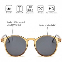 Goggle Small Round Sunglasses UV400 for Women Men Vintage Fashion Eyewear - Gold - Grey - CV18RRY45R3 $7.90