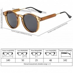 Goggle Small Round Sunglasses UV400 for Women Men Vintage Fashion Eyewear - Gold - Grey - CV18RRY45R3 $7.90