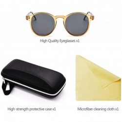 Goggle Small Round Sunglasses UV400 for Women Men Vintage Fashion Eyewear - Gold - Grey - CV18RRY45R3 $7.90