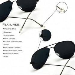 Oversized Premium Classic Fashion Design Polarized Lens Aviator Sunglasses - Black Frame / Mirror Silver Lens - CE182OOSU6R $...