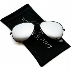 Oversized Premium Classic Fashion Design Polarized Lens Aviator Sunglasses - Black Frame / Mirror Silver Lens - CE182OOSU6R $...