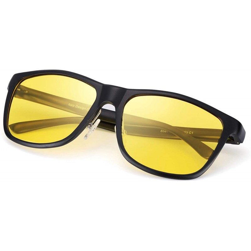 Rectangular Polarized Glasses Protection Driving - 8587am Black Yellow - CX18X9YR82Q $19.07