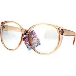 Butterfly Womens Ironic Granny Thick Plastic Butterfly Clear Lens Eye Glasses - Orange - CI182X8R70N $20.43