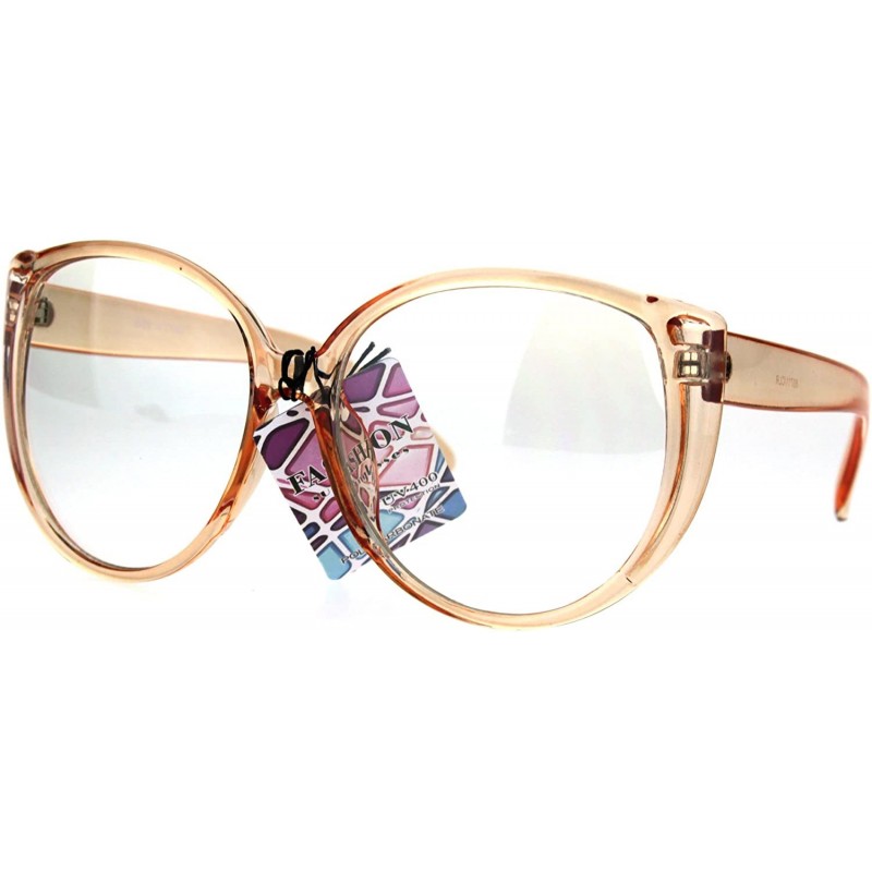 Butterfly Womens Ironic Granny Thick Plastic Butterfly Clear Lens Eye Glasses - Orange - CI182X8R70N $11.41