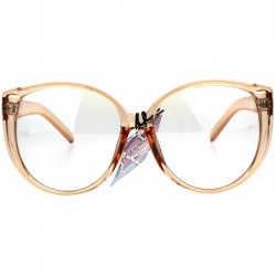 Butterfly Womens Ironic Granny Thick Plastic Butterfly Clear Lens Eye Glasses - Orange - CI182X8R70N $11.41