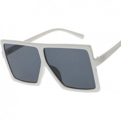 Square Sunglasses Glasses Eyewear Eyeglasses Plastic - White Gray - CH190RGZIHU $31.55