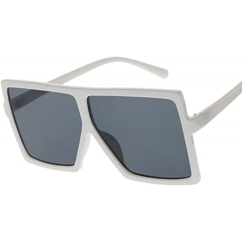 Square Sunglasses Glasses Eyewear Eyeglasses Plastic - White Gray - CH190RGZIHU $31.55