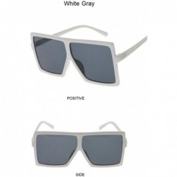 Square Sunglasses Glasses Eyewear Eyeglasses Plastic - White Gray - CH190RGZIHU $31.55