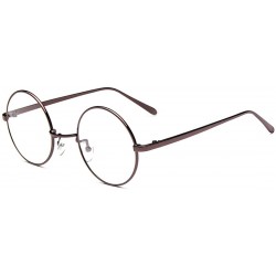 Oversized Oversized Vintage Round Retro Large Metal Frame Clear Lens Eyeglasses - Bronze - C011U58LLW5 $11.46