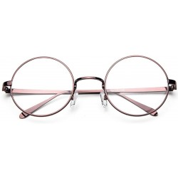 Oversized Oversized Vintage Round Retro Large Metal Frame Clear Lens Eyeglasses - Bronze - C011U58LLW5 $11.46