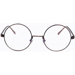 Oversized Oversized Vintage Round Retro Large Metal Frame Clear Lens Eyeglasses - Bronze - C011U58LLW5 $11.46