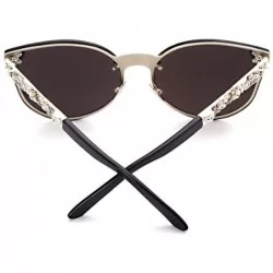 Oval Man and woman Metal sunglasses Oval glasses - C4 - CG18D24YU8L $24.18
