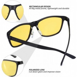 Rectangular Polarized Glasses Protection Driving - 8587am Black Yellow - CX18X9YR82Q $19.07