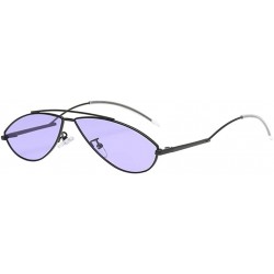 Oval Womens Sunglasses - Vintage Cat Eye Irregular Oval Sun Glasses Metal Frame - B - CN18DTS9KEC $15.55