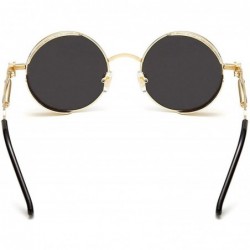 Oversized Metal Steampunk Sunglasses Men Women Round Glasses Brand Design Vintage Sunglasses - 8 - C218W7XUQUW $28.53