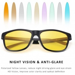 Rectangular Polarized Glasses Protection Driving - 8587am Black Yellow - CX18X9YR82Q $19.07
